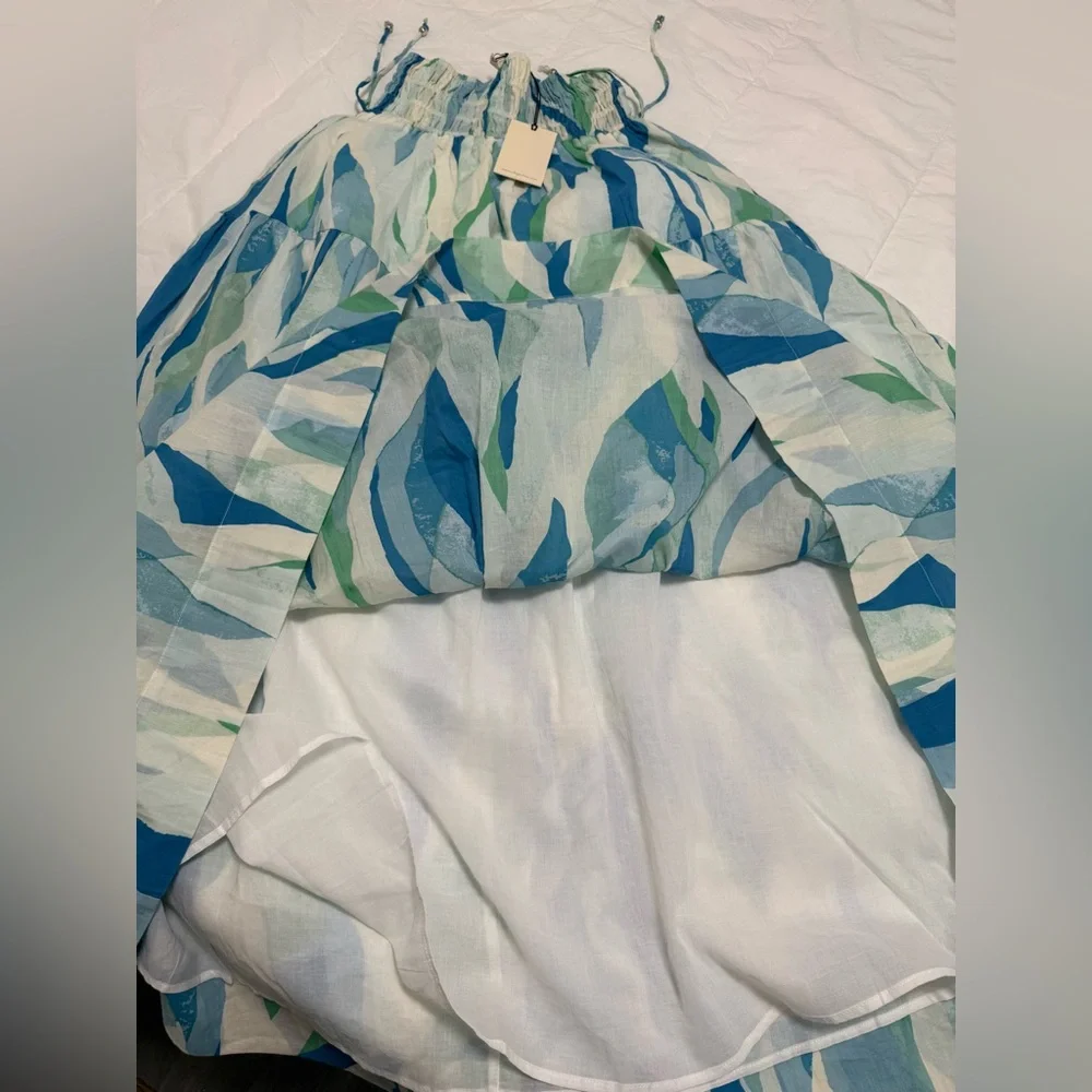 ELAN Crop Top and Smocked Waistband Midi Skirt Set Coverup - Picture 5 of 6